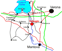 la cartina per raggiungere Valeggio